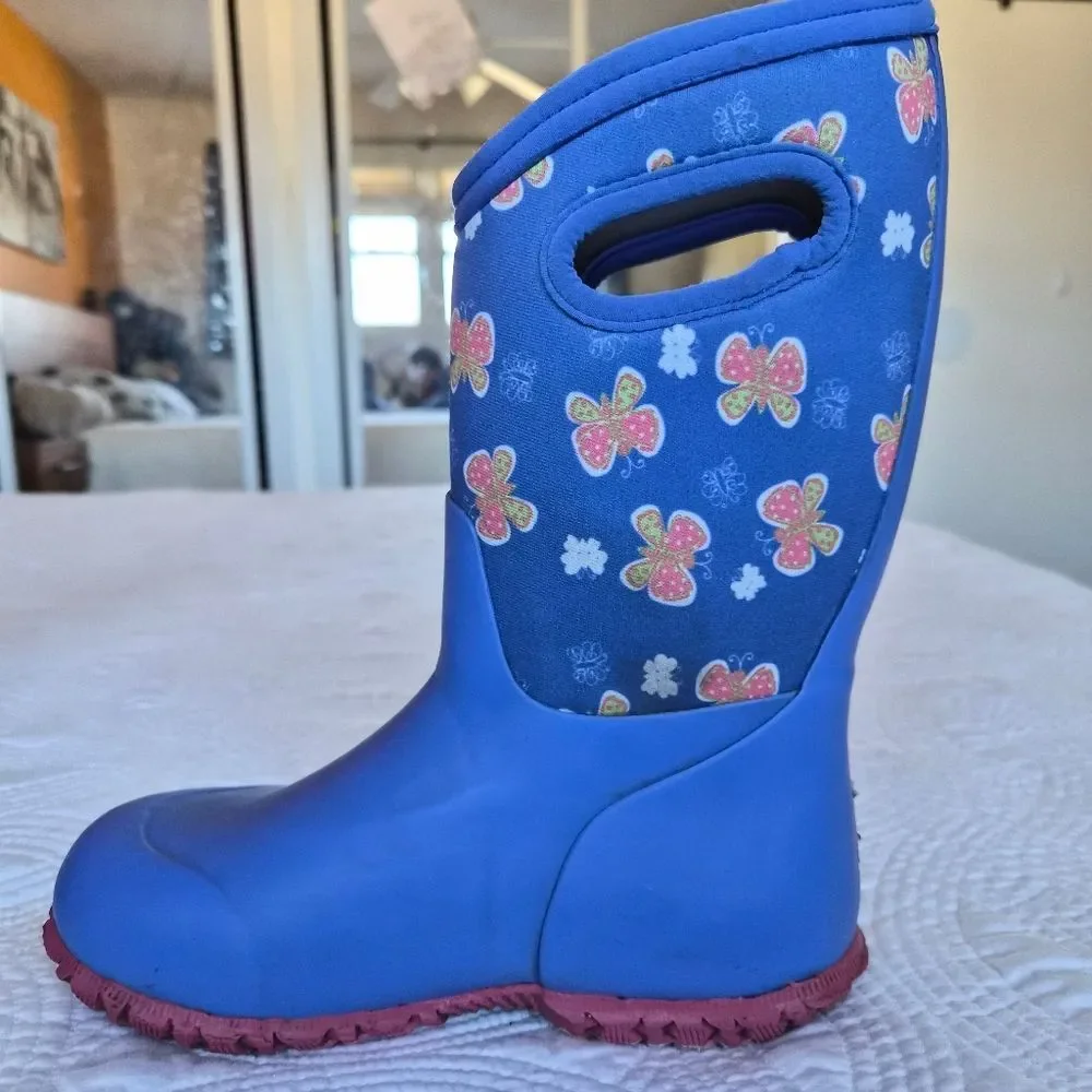 VGUC Bogs Durham Butterfly Kids Winter Waterproof Boots - Size 2